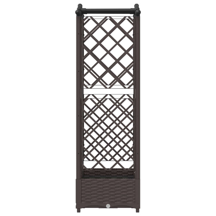 Pat Ridicat cu Trellis și Acoperiș Maro 124 x 40 x 126 cm PP WALTI