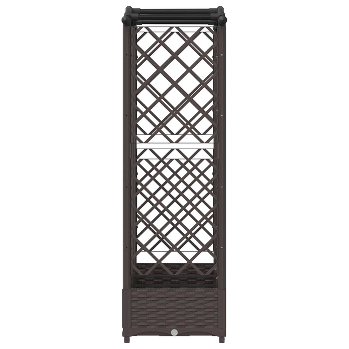 Pat Ridicat cu Trellis și Acoperiș Maro 163 x 40 x 126 cm PP WALTI