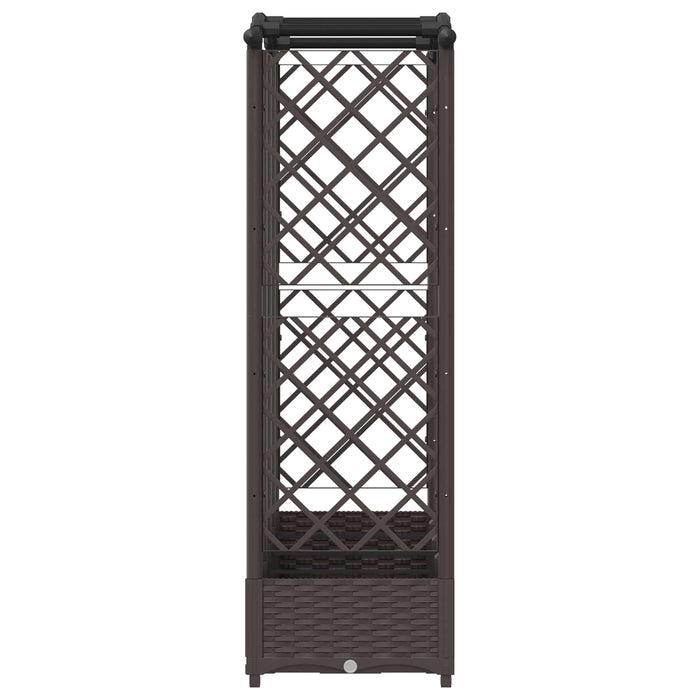 Pat Ridicat cu Trellis și Acoperiș Maro 203,5 x 40 x 125 cm PP WALTI