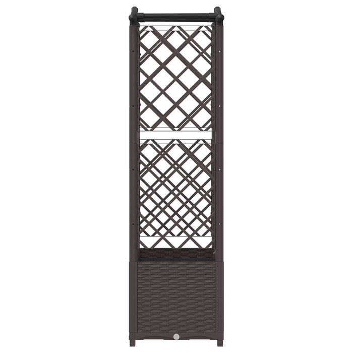 Pat Ridicat cu Trellis și Acoperiș Maro 122 x 40 x 141 cm PP WALTI