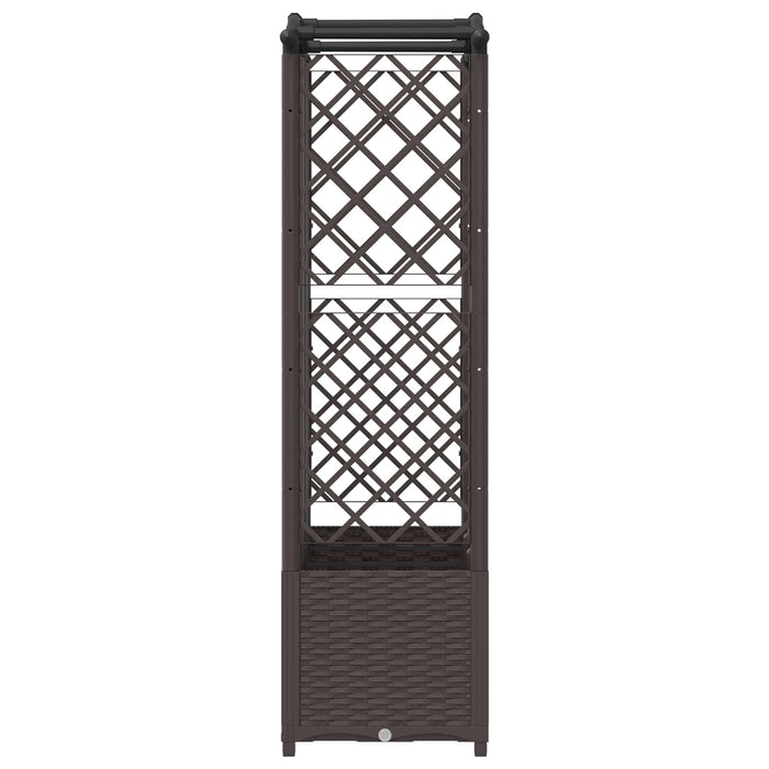 Pat Ridicat cu Trellis și Acoperiș Maro 163 x 40 x 141 cm PP WALTI