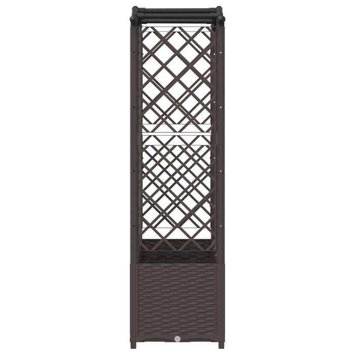 Pat Ridicat cu Trellis și Acoperiș Maro 204 x 40 x 141 cm PP WALTI
