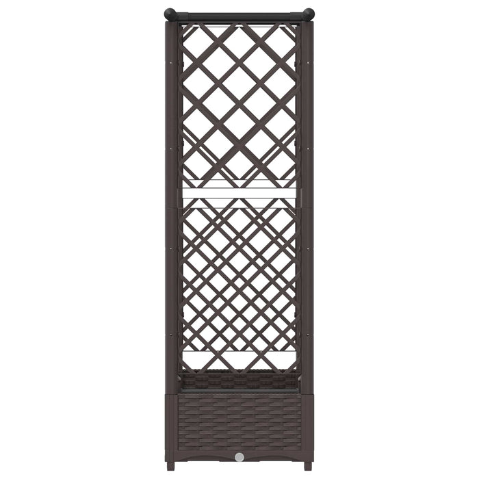 Pat Ridicat cu Trellis și Acoperiș Maro 122,5 x 40 x 123 cm PP WALTI