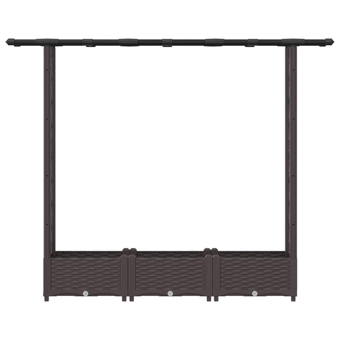 Pat Ridicat cu Trellis și Acoperiș Maro 164 x 40 x 123 cm PP WALTI