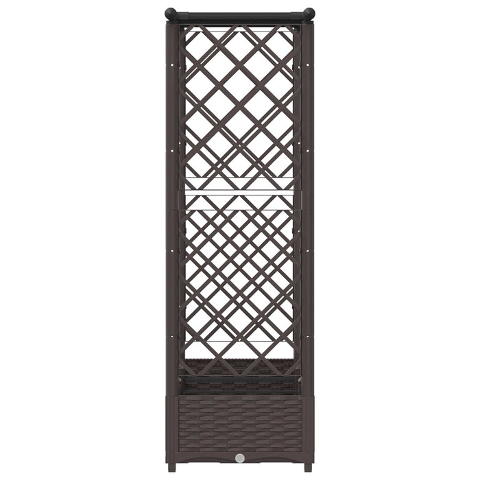 Pat Ridicat cu Trellis și Acoperiș Maro 164 x 40 x 123 cm PP WALTI