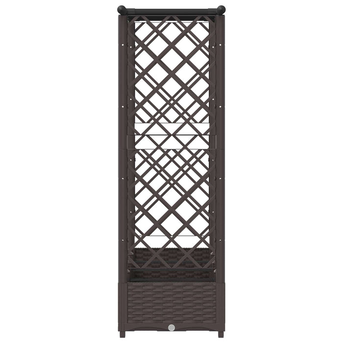Pat Ridicat cu Trellis și Acoperiș Maro 203 x 40 x 123 cm PP WALTI