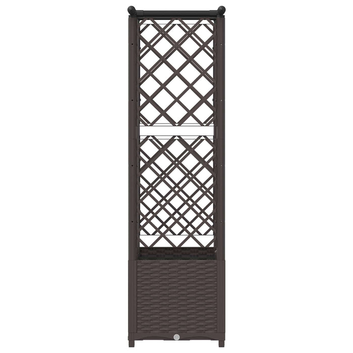 Pat Ridicat cu Trellis și Acoperiș Maro 124,5 x 40 x 138 cm PP WALTI