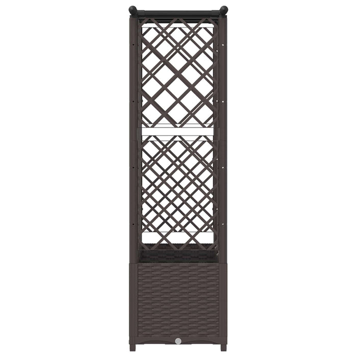 Pat Ridicat cu Trellis și Acoperiș Maro 162,5 x 40 x 138 cm PP WALTI