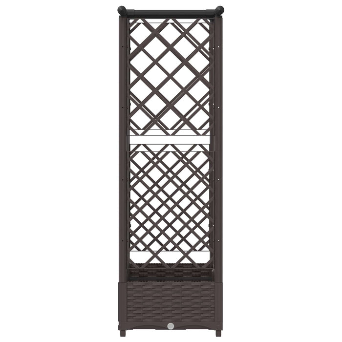 Pat Ridicat cu Trellis și Acoperiș Maro 124 x 40 x 123 cm PP WALTI