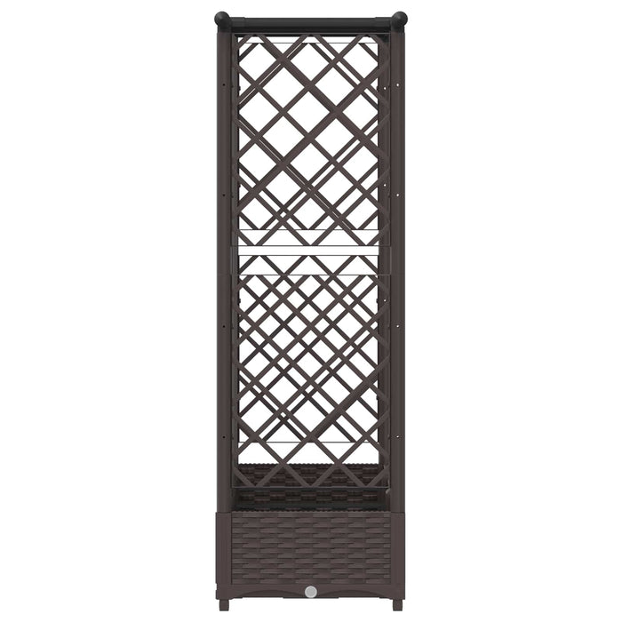 Pat Ridicat cu Trellis și Acoperiș Maro 164 x 40 x 123 cm PP WALTI
