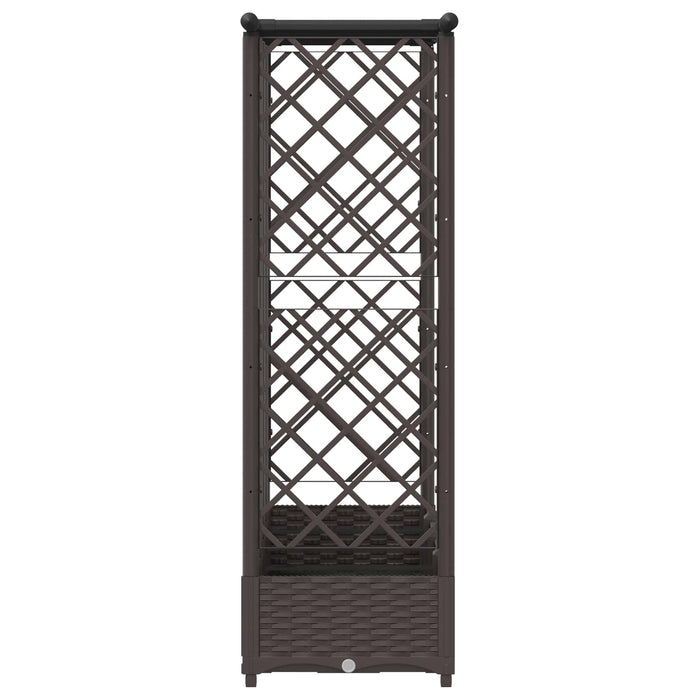 Pat Ridicat cu Trellis și Acoperiș Maro 202,5 x 40 x 123 cm PP WALTI