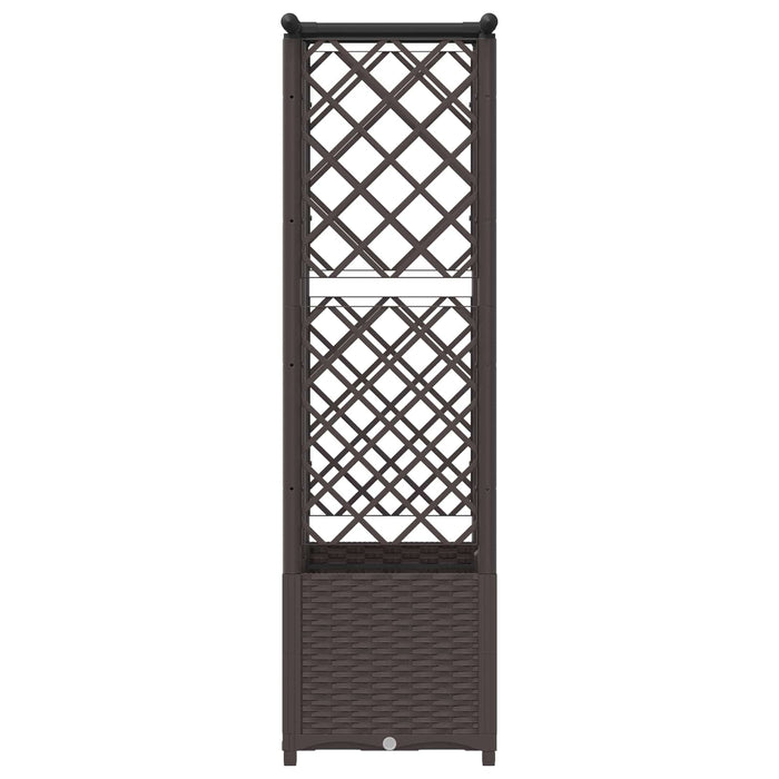 Pat Ridicat cu Trellis și Acoperiș Maro 124 x 40 x 138 cm PP WALTI