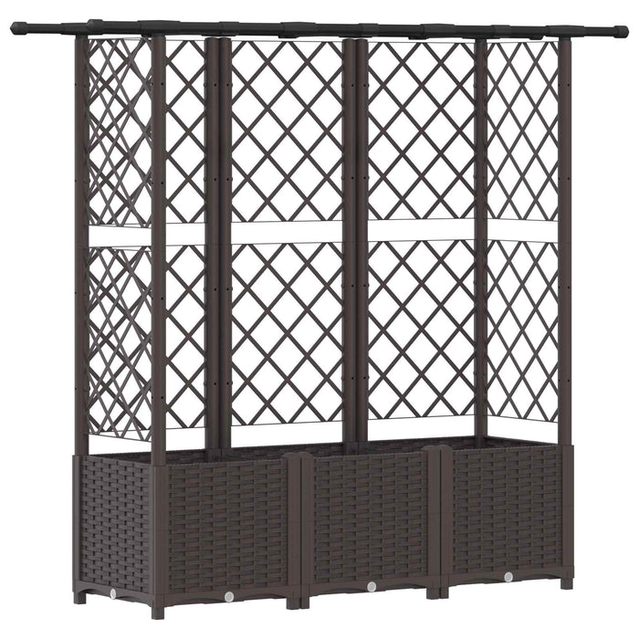 Pat Ridicat cu Trellis și Acoperiș Maro 163,5 x 40 x 138 cm PP WALTI
