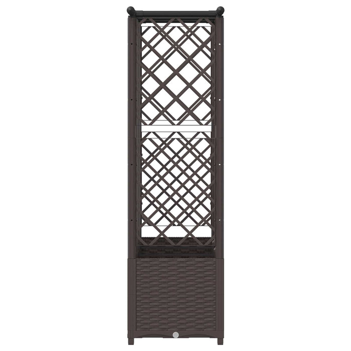 Pat Ridicat cu Trellis și Acoperiș Maro 163,5 x 40 x 138 cm PP WALTI