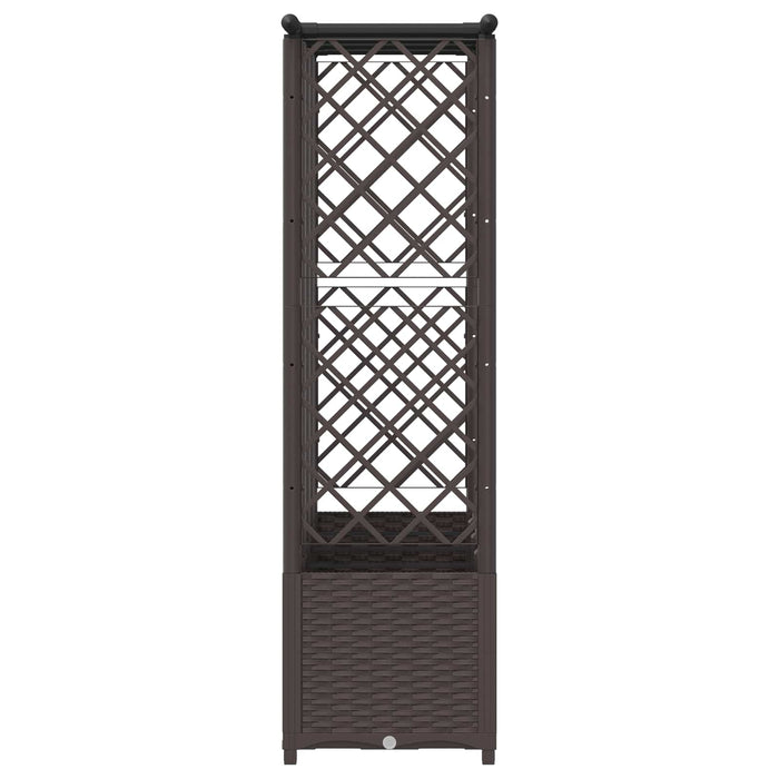 Pat Ridicat cu Trellis și Acoperiș Maro 202 x 40 x 138 cm PP WALTI