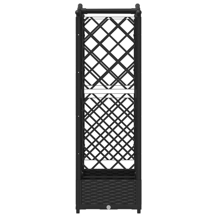 Pat Ridicat cu Trellis și Acoperiș Negru 124 x 40 x 125 cm PP WALTI