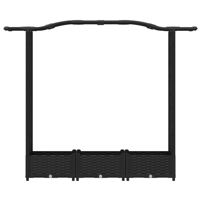 Pat Ridicat cu Trellis și Acoperiș Negru 169 x 40 x 125 cm PP WALTI