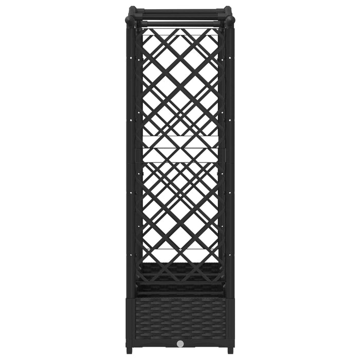 Pat Ridicat cu Trellis și Acoperiș Negru 207 x 40 x 126 cm PP WALTI