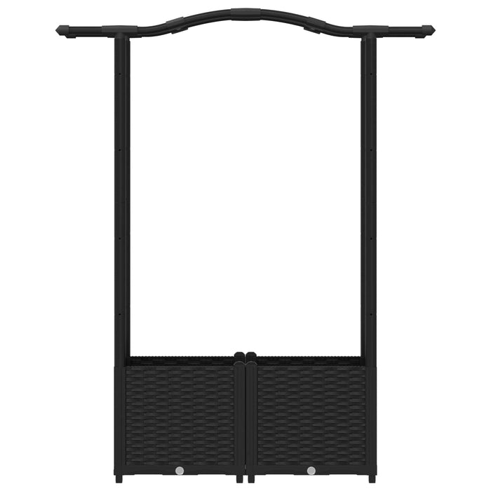 Pat Ridicat cu Trellis și Acoperiș Negru 125 x 40 x 138 cm PP WALTI