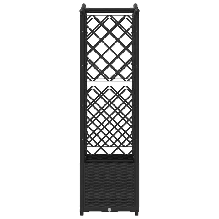 Pat Ridicat cu Trellis și Acoperiș Negru 125 x 40 x 138 cm PP WALTI