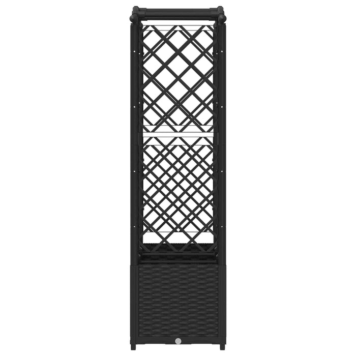 Pat Ridicat cu Trellis și Acoperiș Negru 164 x 40 x 142 cm PP WALTI