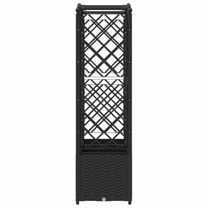 Pat Ridicat cu Trellis și Acoperiș Negru 204 x 40 x 141 cm PP WALTI