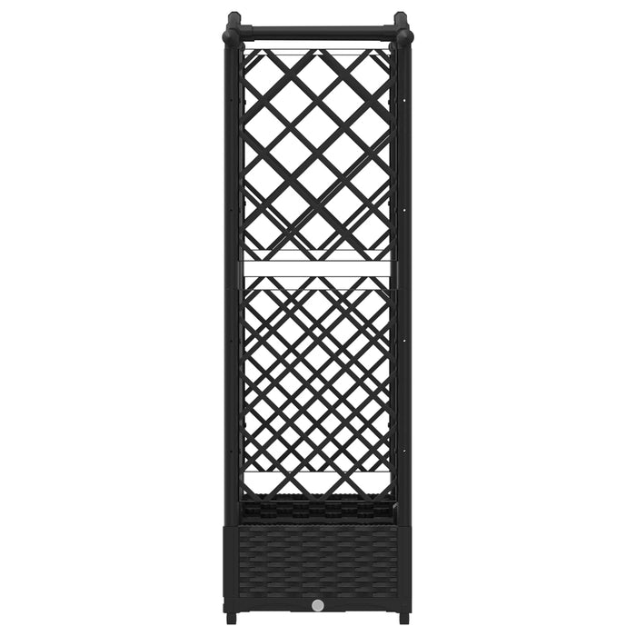 Pat Ridicat cu Trellis și Acoperiș Negru 124 x 40 x 126 cm PP WALTI