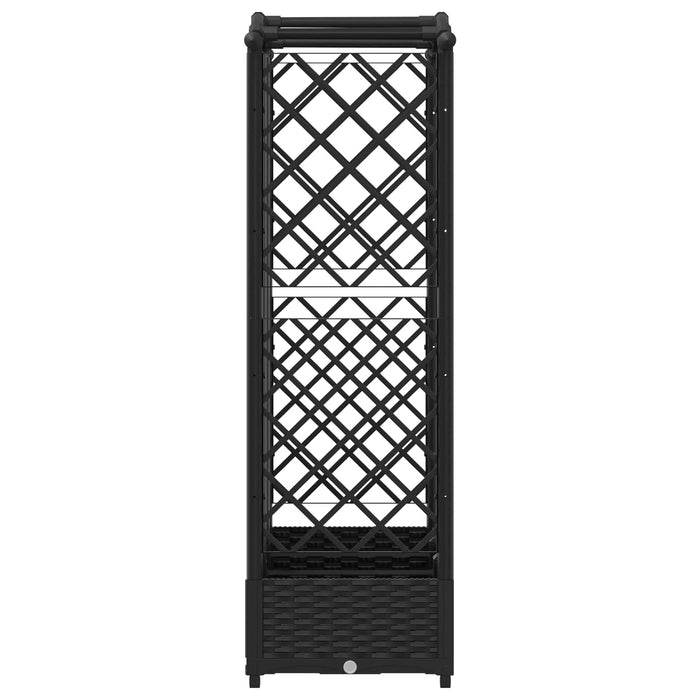 Pat Ridicat cu Trellis și Acoperiș Negru 163 x 40 x 126 cm PP WALTI