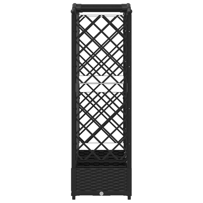 Pat Ridicat cu Trellis și Acoperiș Negru 203,5 x 40 x 125 cm PP WALTI