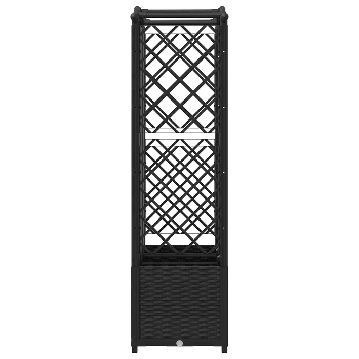 Pat Ridicat cu Trellis și Acoperiș Negru 163 x 40 x 141 cm PP WALTI