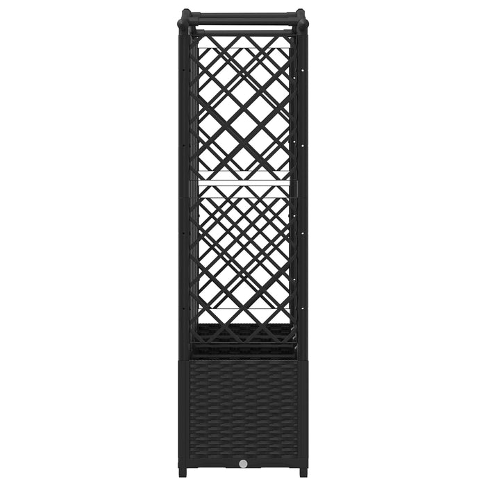 Pat Ridicat cu Trellis și Acoperiș Negru 204 x 40 x 141 cm PP WALTI