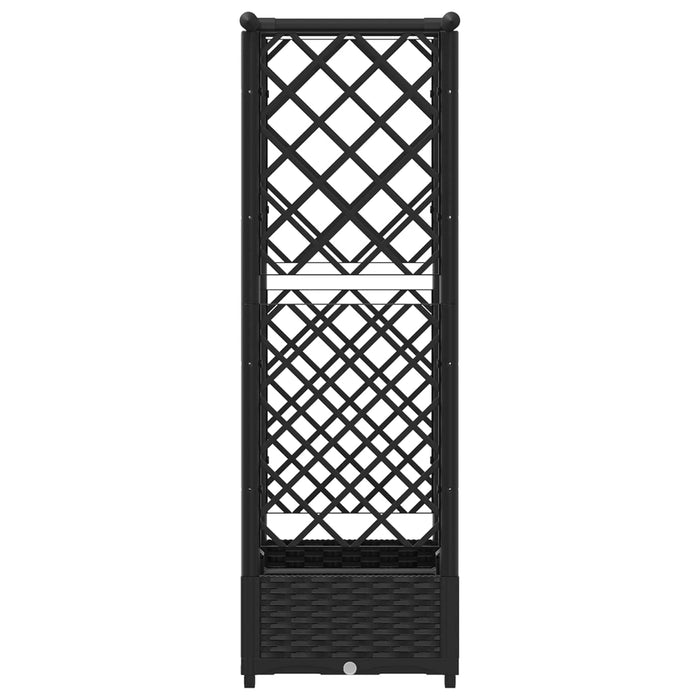 Pat Ridicat cu Trellis și Acoperiș Negru 122,5 x 40 x 123 cm PP WALTI