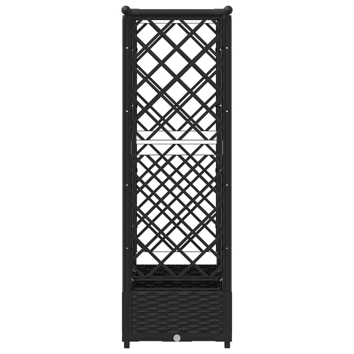 Pat Ridicat cu Trellis și Acoperiș Negru 164 x 40 x 123 cm PP WALTI