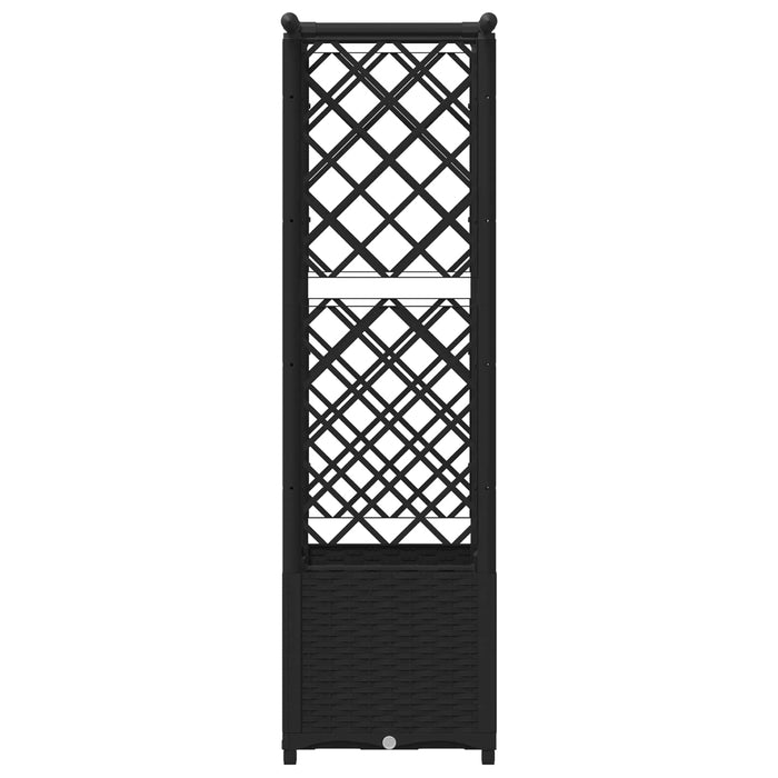 Pat Ridicat cu Trellis și Acoperiș Negru 124,5 x 40 x 138 cm PP WALTI