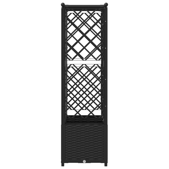 Pat Ridicat cu Trellis și Acoperiș Negru 162,5 x 40 x 138 cm PP WALTI
