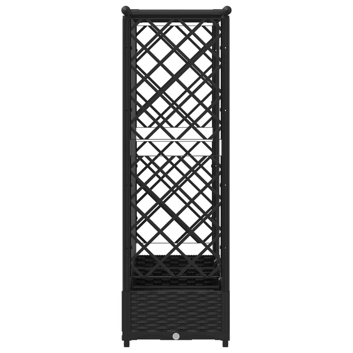 Pat Ridicat cu Trellis și Acoperiș Negru 202,5 x 40 x 123 cm PP WALTI