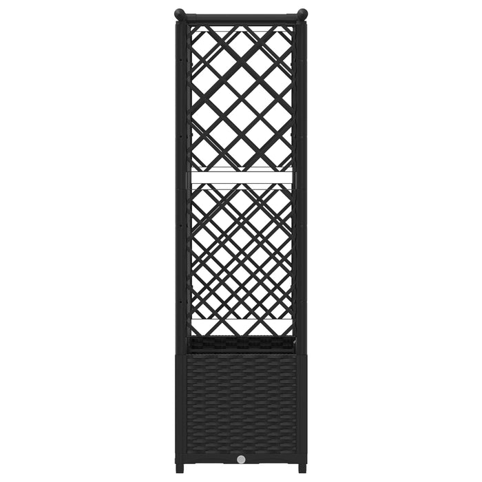 Pat Ridicat cu Trellis și Acoperiș Negru 124 x 40 x 138 cm PP WALTI