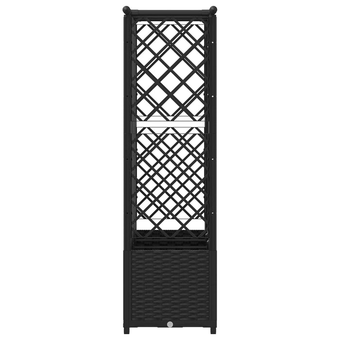Pat Ridicat cu Trellis și Acoperiș Negru 163,5 x 40 x 138 cm PP WALTI