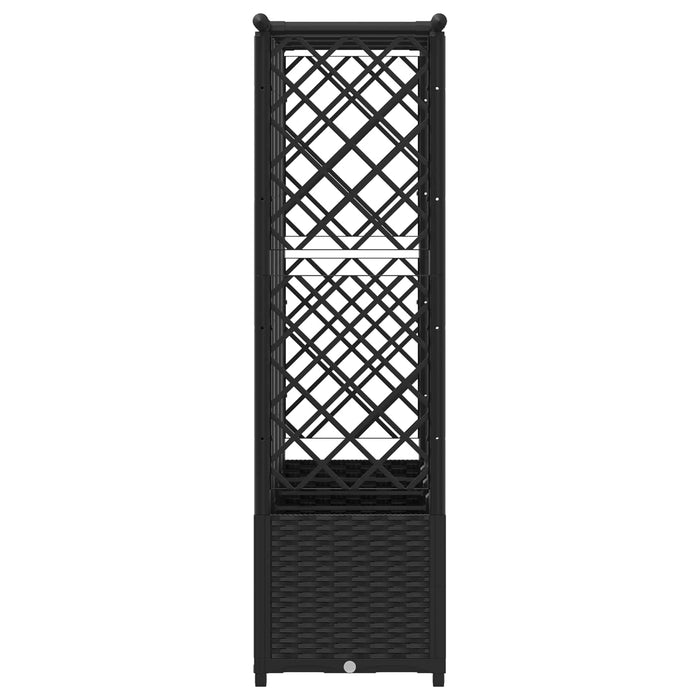 Pat Ridicat cu Trellis și Acoperiș Negru 202 x 40 x 138 cm PP WALTI