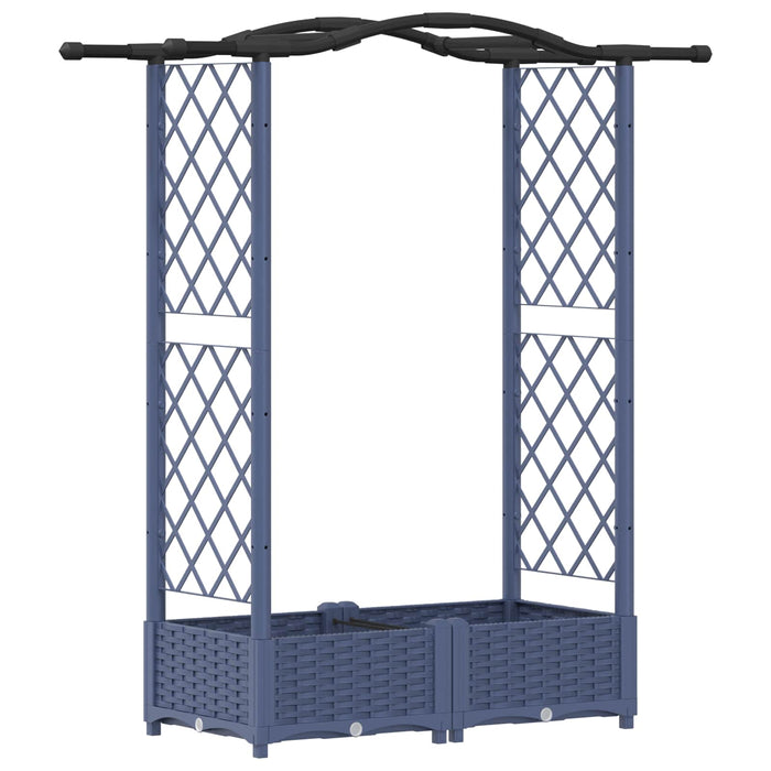 Pat Ridicat cu Trellis și Acoperiș Gri 124 x 40 x 125 cm PP WALTI