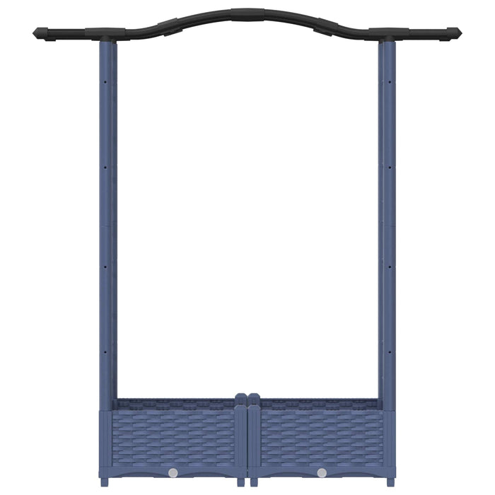 Pat Ridicat cu Trellis și Acoperiș Gri 124 x 40 x 125 cm PP WALTI
