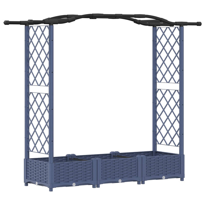 Pat Ridicat cu Trellis și Acoperiș Gri 169 x 40 x 125 cm PP WALTI