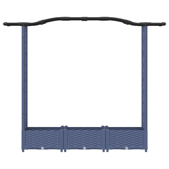 Pat Ridicat cu Trellis și Acoperiș Gri 169 x 40 x 125 cm PP WALTI