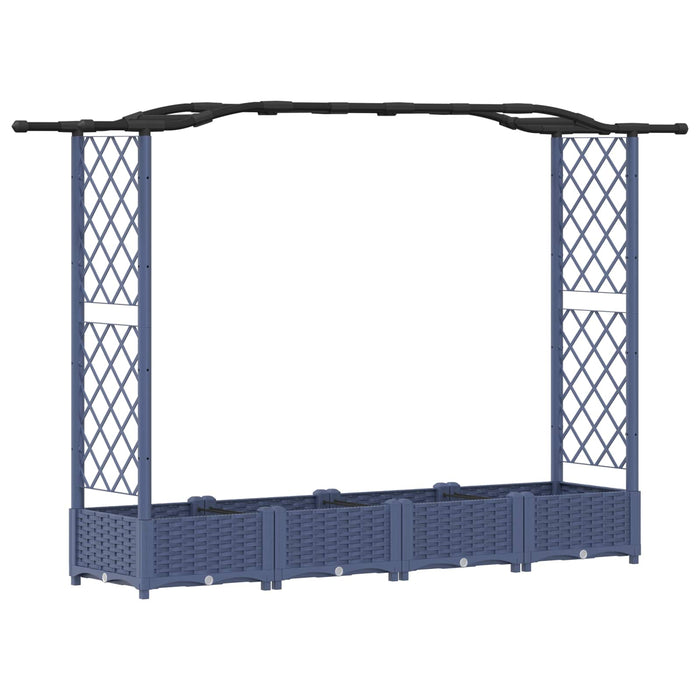 Pat Ridicat cu Trellis și Acoperiș Gri 207 x 40 x 126 cm PP WALTI