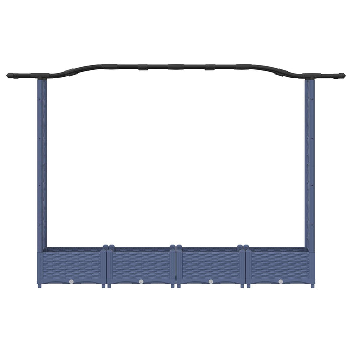 Pat Ridicat cu Trellis și Acoperiș Gri 207 x 40 x 126 cm PP WALTI