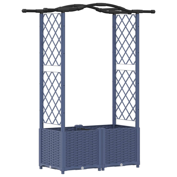 Pat Ridicat cu Trellis și Acoperiș Gri 125 x 40 x 138 cm PP WALTI