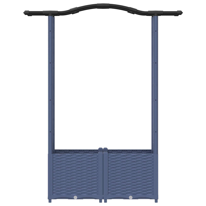 Pat Ridicat cu Trellis și Acoperiș Gri 125 x 40 x 138 cm PP WALTI