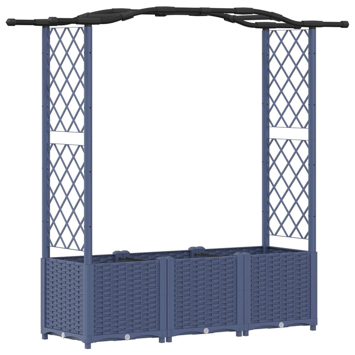 Pat Ridicat cu Trellis și Acoperiș Gri 164 x 40 x 142 cm PP WALTI