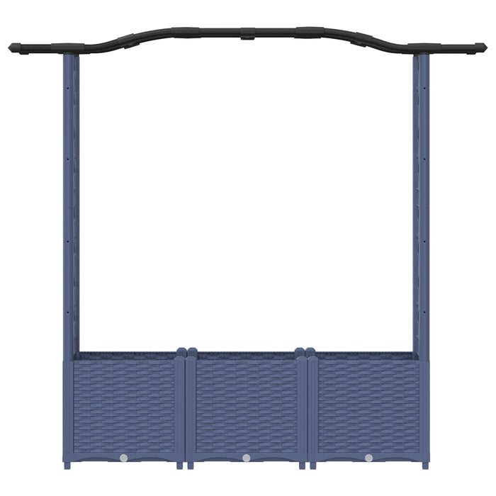 Pat Ridicat cu Trellis și Acoperiș Gri 164 x 40 x 142 cm PP WALTI
