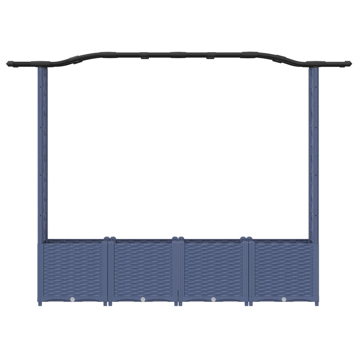 Pat Ridicat cu Trellis și Acoperiș Gri 204 x 40 x 141 cm PP WALTI